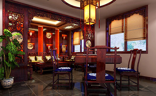 来宾古典中式风格茶楼包间设计装修效果图